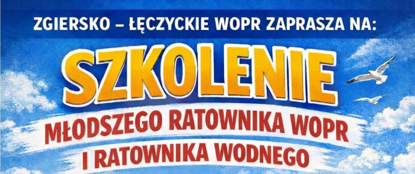 Plakat kursu Młodszy Ratownik WOPR i Ratownik Wodny 2026
